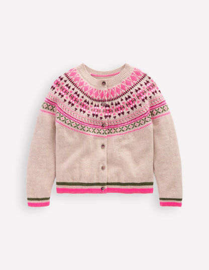 Cardigan Edie à motif jacquard-Motif jacquard traditionnel avoine-2