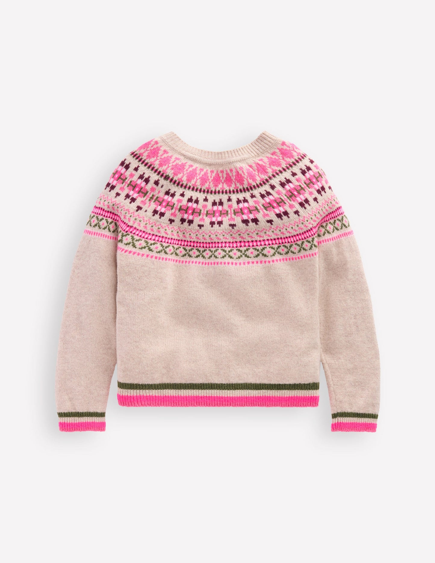 Cardigan Edie à motif jacquard-Motif jacquard traditionnel avoine