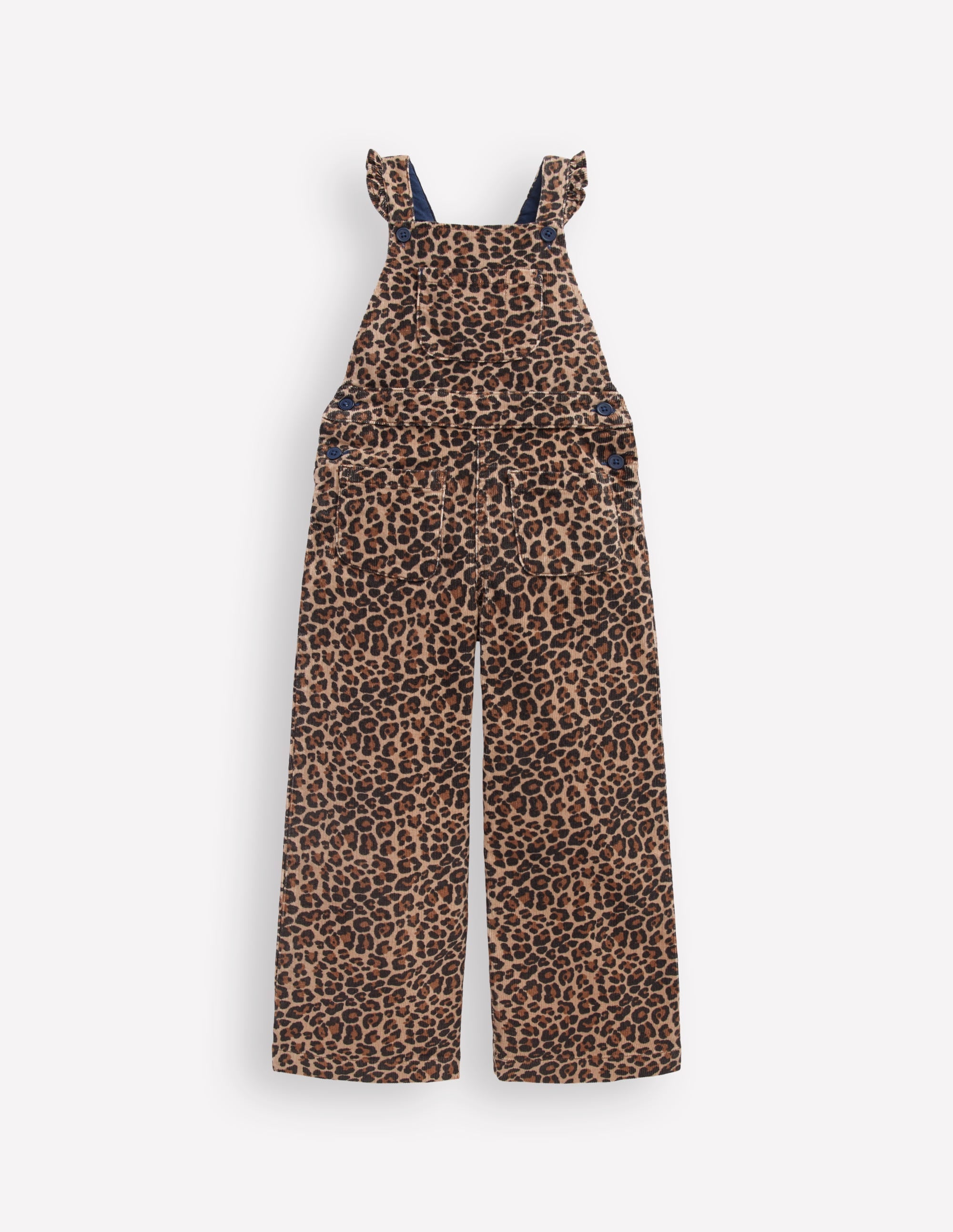 Latzhose mit Rüschen-Mohair, Leopardenmuster - Image 1