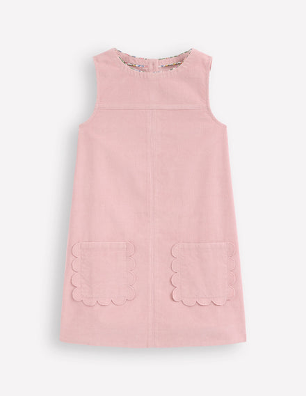 Robe chasuble Saffy en velours côtelé-Rose vintage