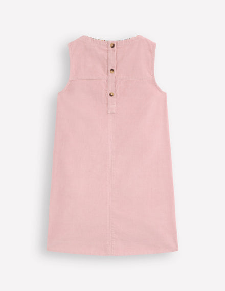 Robe chasuble Saffy en velours côtelé-Rose vintage