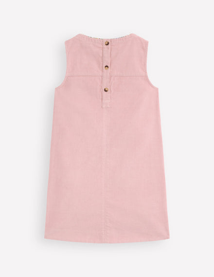 Saffy Schürzenkleid aus Cord-Vintage-Rosa