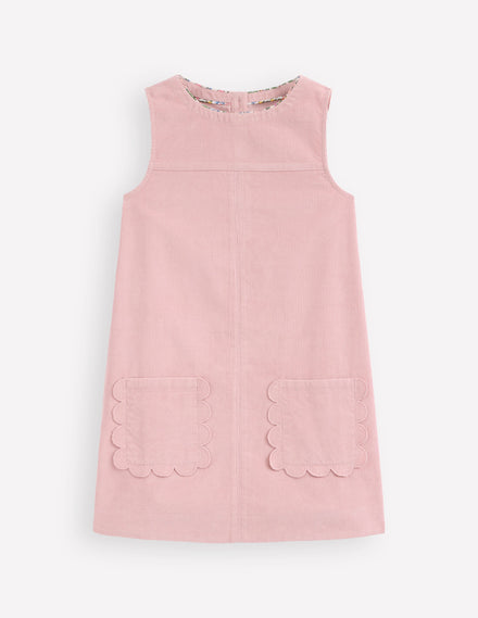 Saffy Schürzenkleid aus Cord-Vintage-Rosa