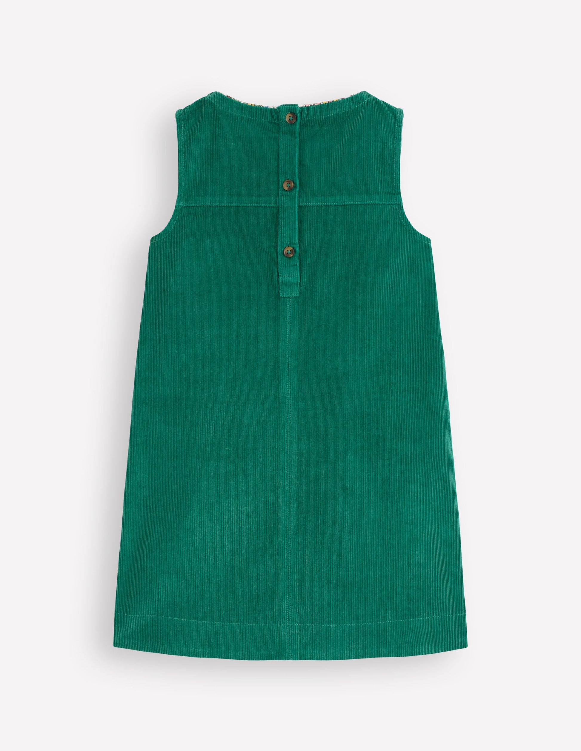 Robe chasuble Saffy en velours côtelé-Vert joyau-2
