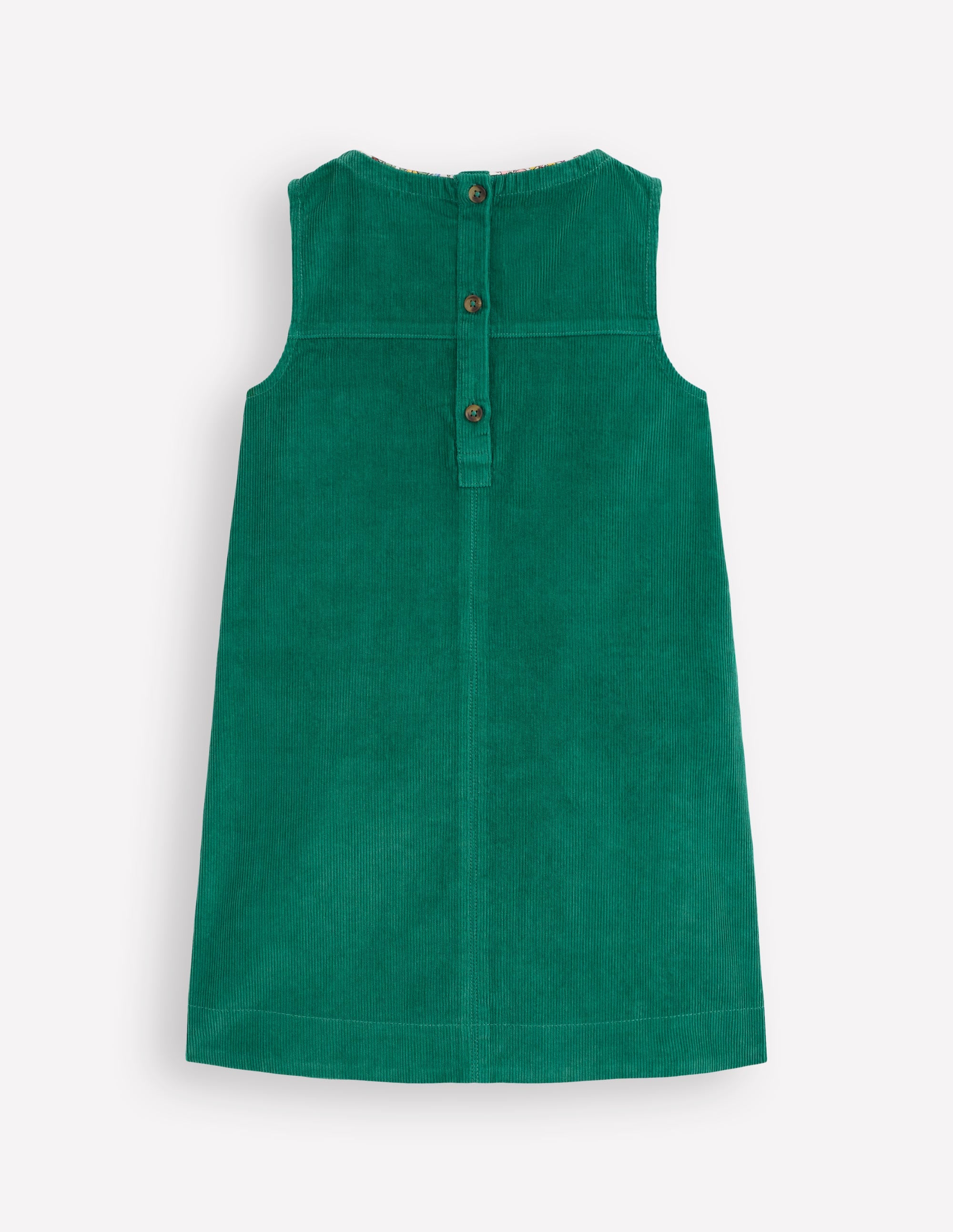 Robe chasuble Saffy en velours côtelé-Vert joyau - Image 2