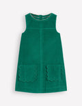 Robe chasuble Saffy en velours côtelé-Vert joyau
