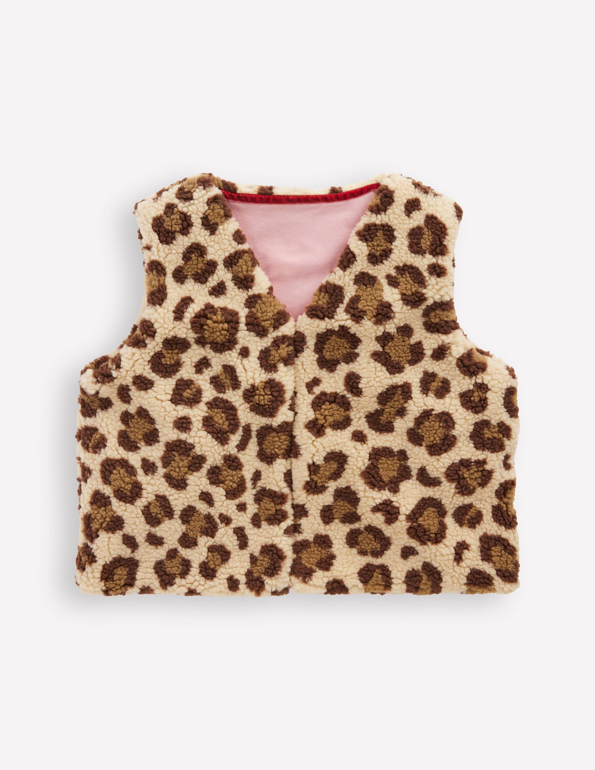 Lockere Teddyfellweste-Mohair, Leopardenmuster-1