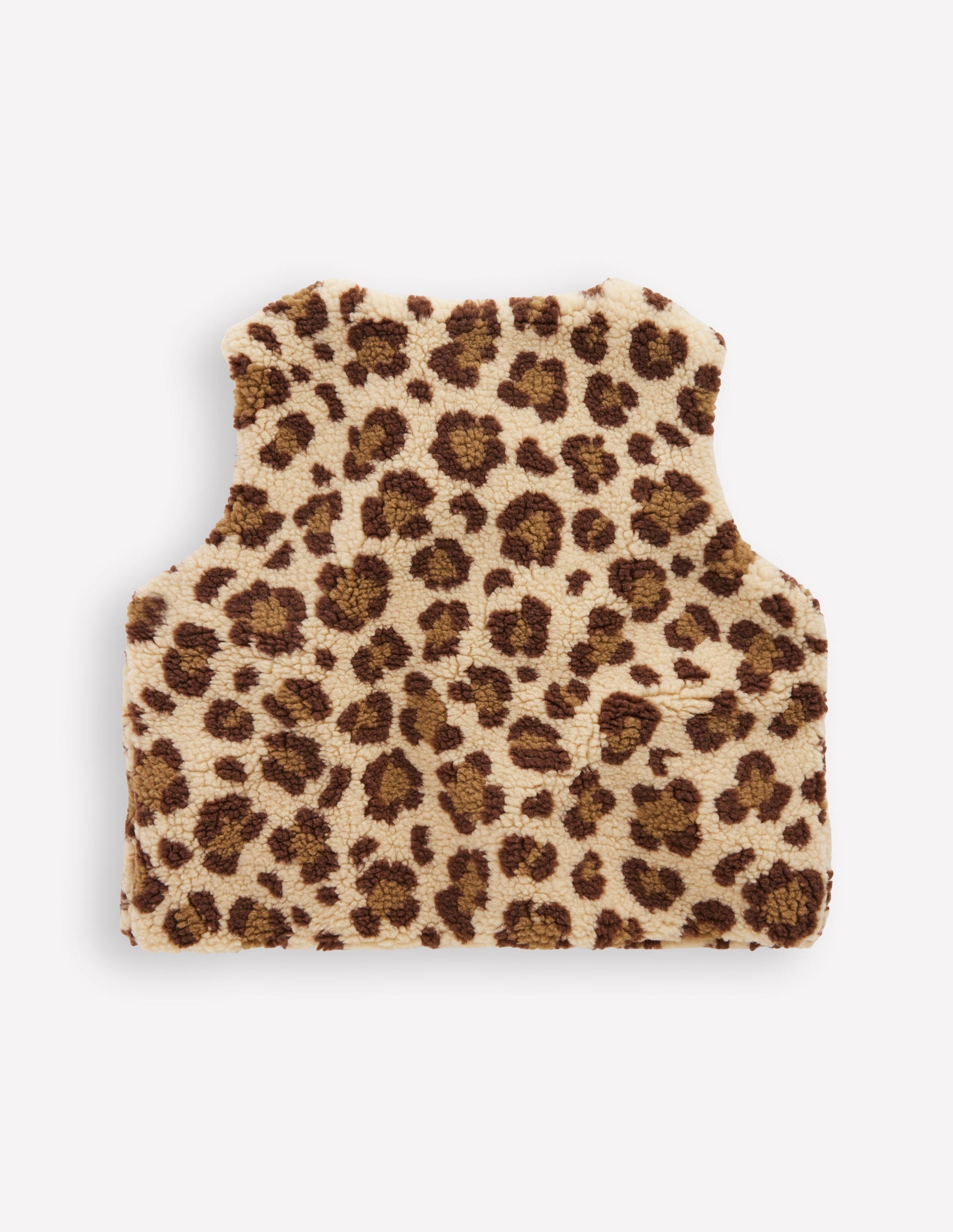 Lockere Teddyfellweste-Mohair, Leopardenmuster-2