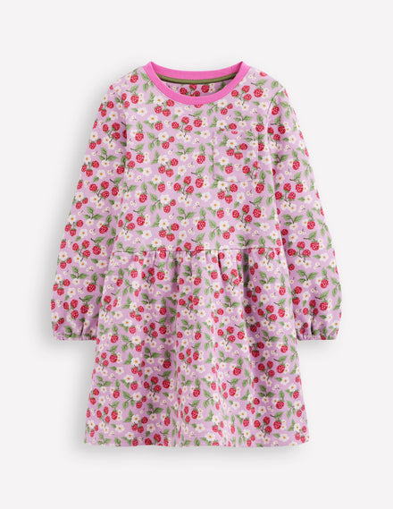 Robe-sweat à envers bouclé-Baies vintage lavande doux