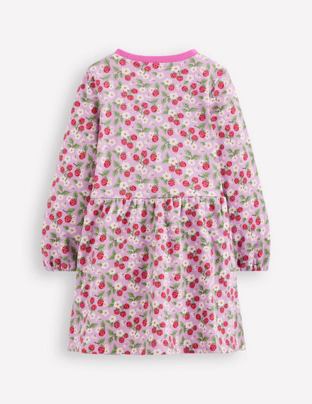 Robe-sweat à envers bouclé-Baies vintage lavande doux