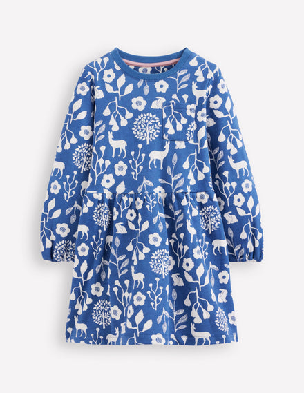 Robe-sweat à envers bouclé-Motif Woodland Floral