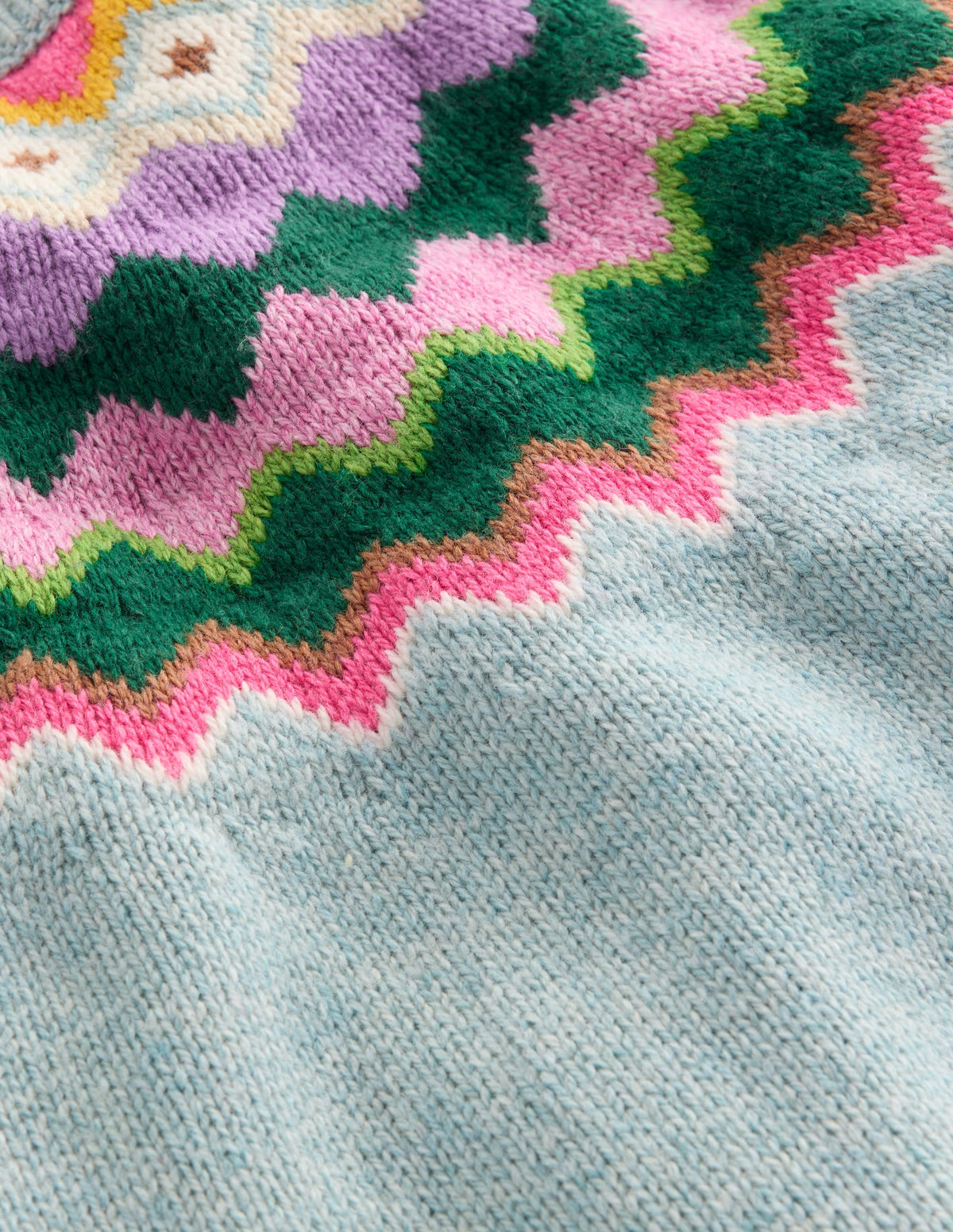 Eleanor Fair Isle Jumper-Sea Mist Blue Fair Isle - Image 5