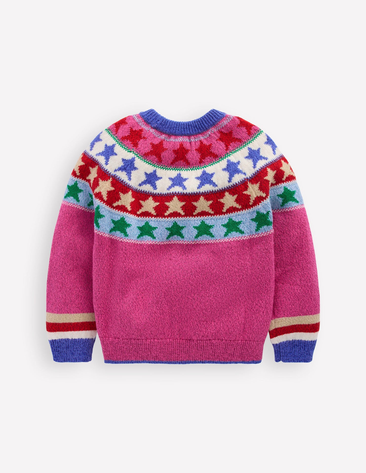 Eleanor Fair-Isle-Pullover-Kräftiges Pink Glitzernde Sterne