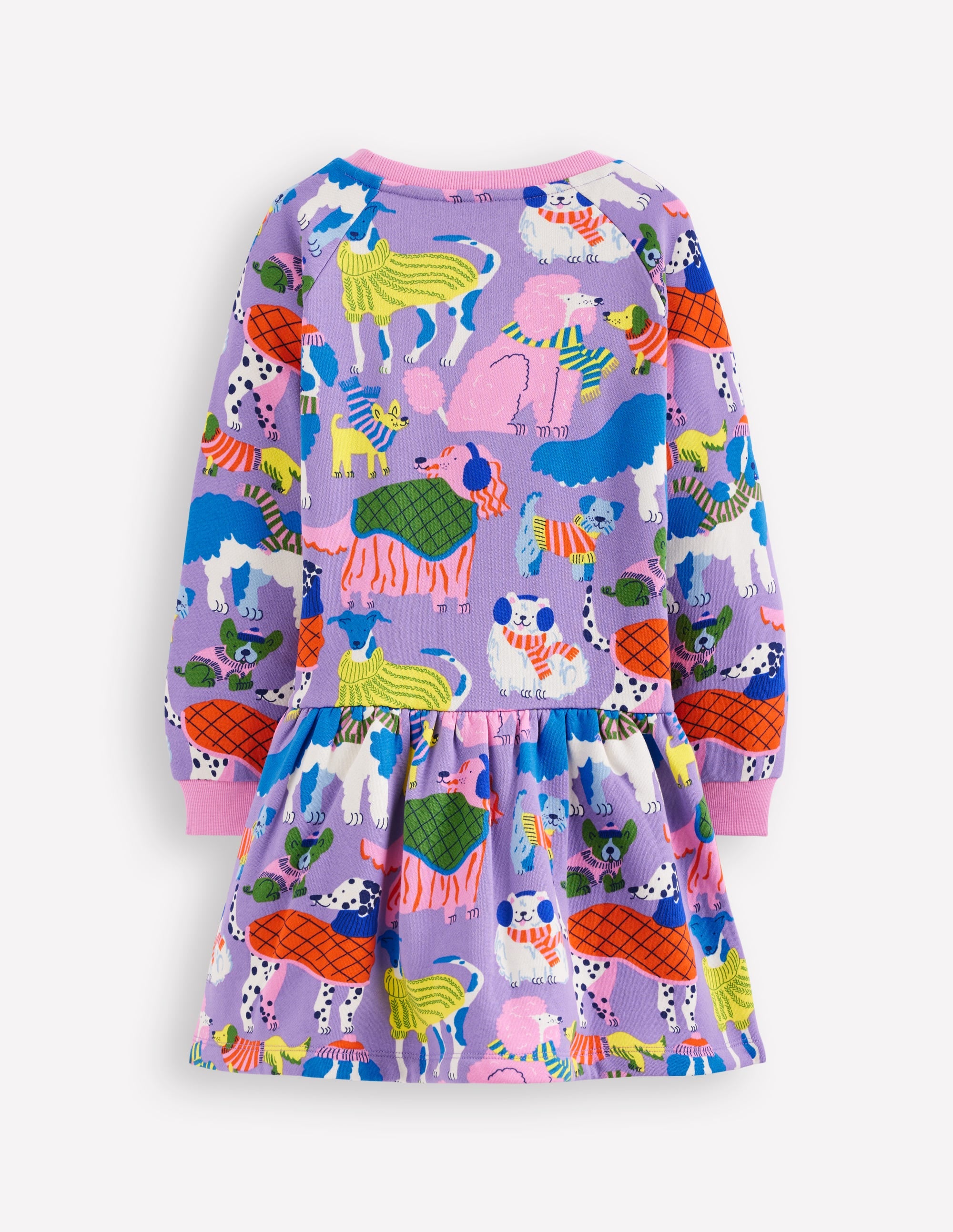 Kuscheliges Sweatshirt-Kleid-Eierschalenblau Hunde im Winteroutfit - Image 2
