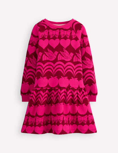 Kuscheliges Sweatshirt-Kleid-Rotes Lakritz Festliche Freude-1