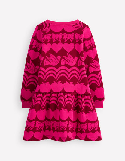 Kuscheliges Sweatshirt-Kleid-Rotes Lakritz Festliche Freude-2