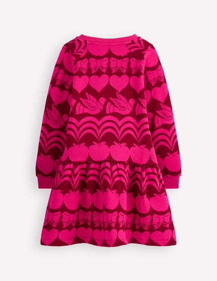 Kuscheliges Sweatshirt-Kleid-Rotes Lakritz Festliche Freude