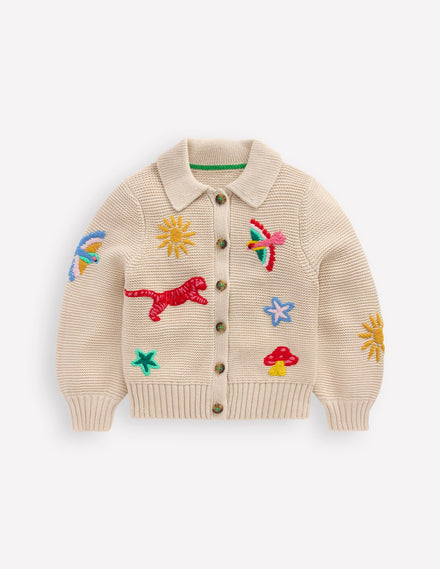 Gilet à col avec motif-Anenome