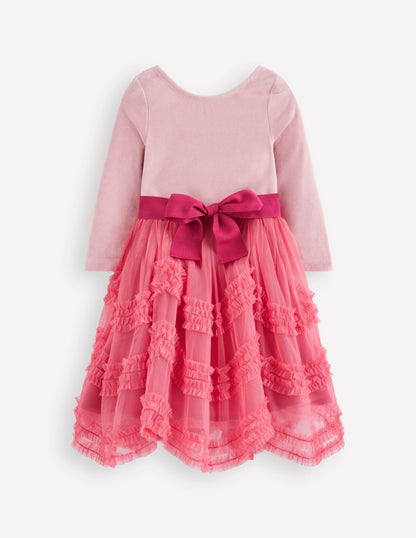 Robe de ballerine en tulle et velours-Animals/Stripe-1