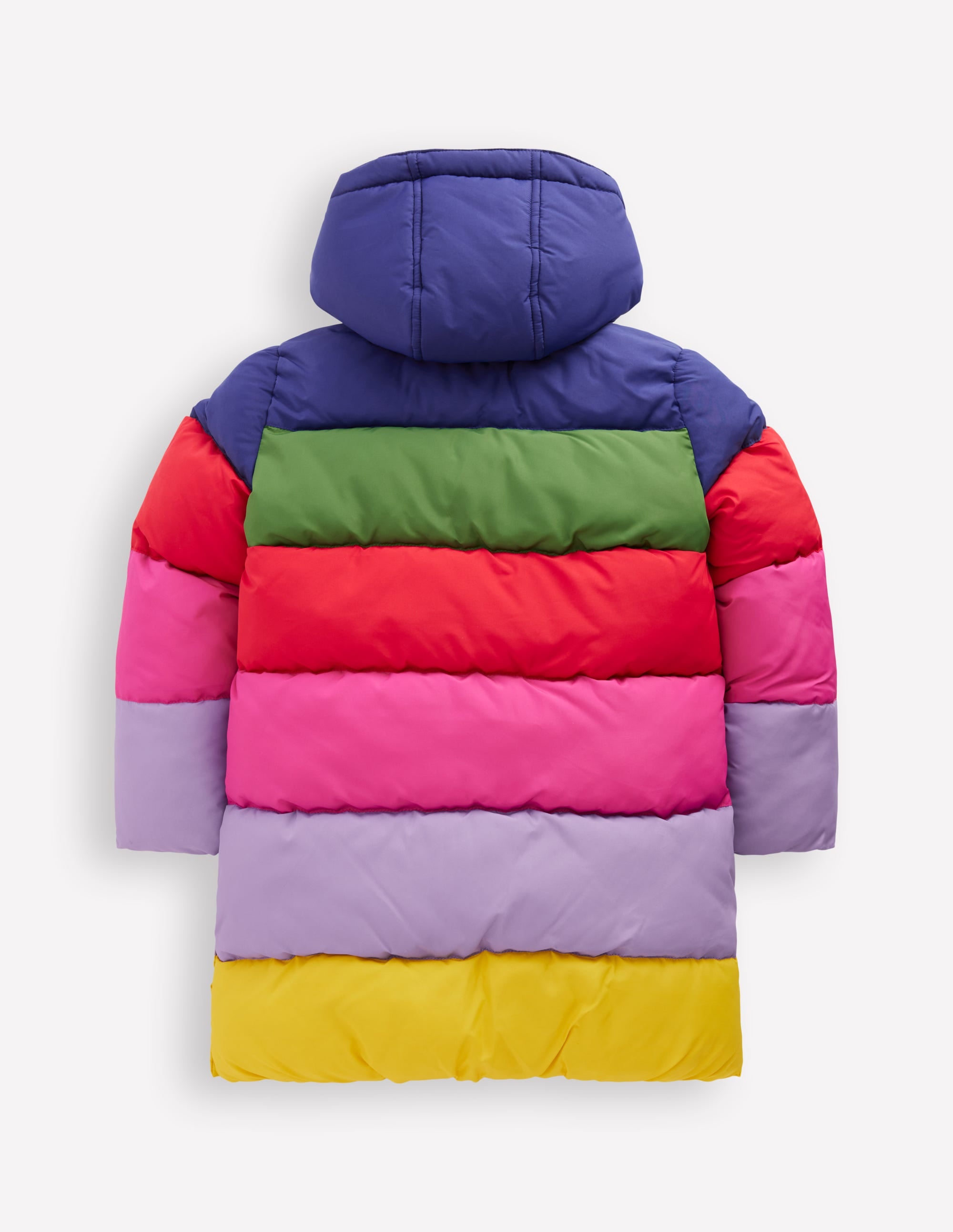 Longline Padded Coat-Rainbow Colourblock - Image 2