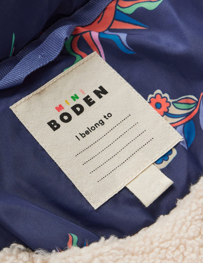 Wattierte Jacke in langer Form-Schuluniform-Marineblau Paisley-5