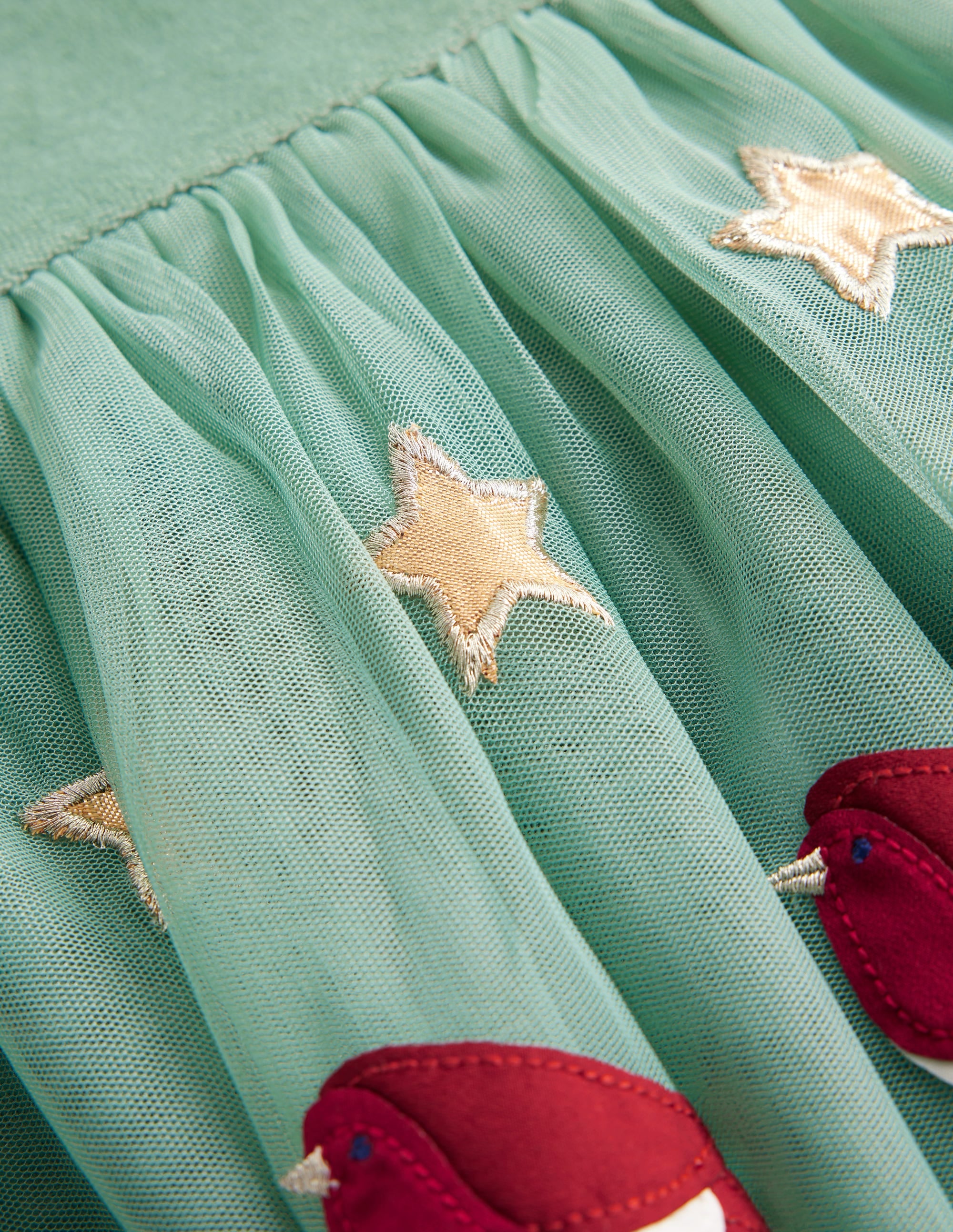 Robe Aurora en tulle à appliqués-Motif rouge-gorge - Image 3