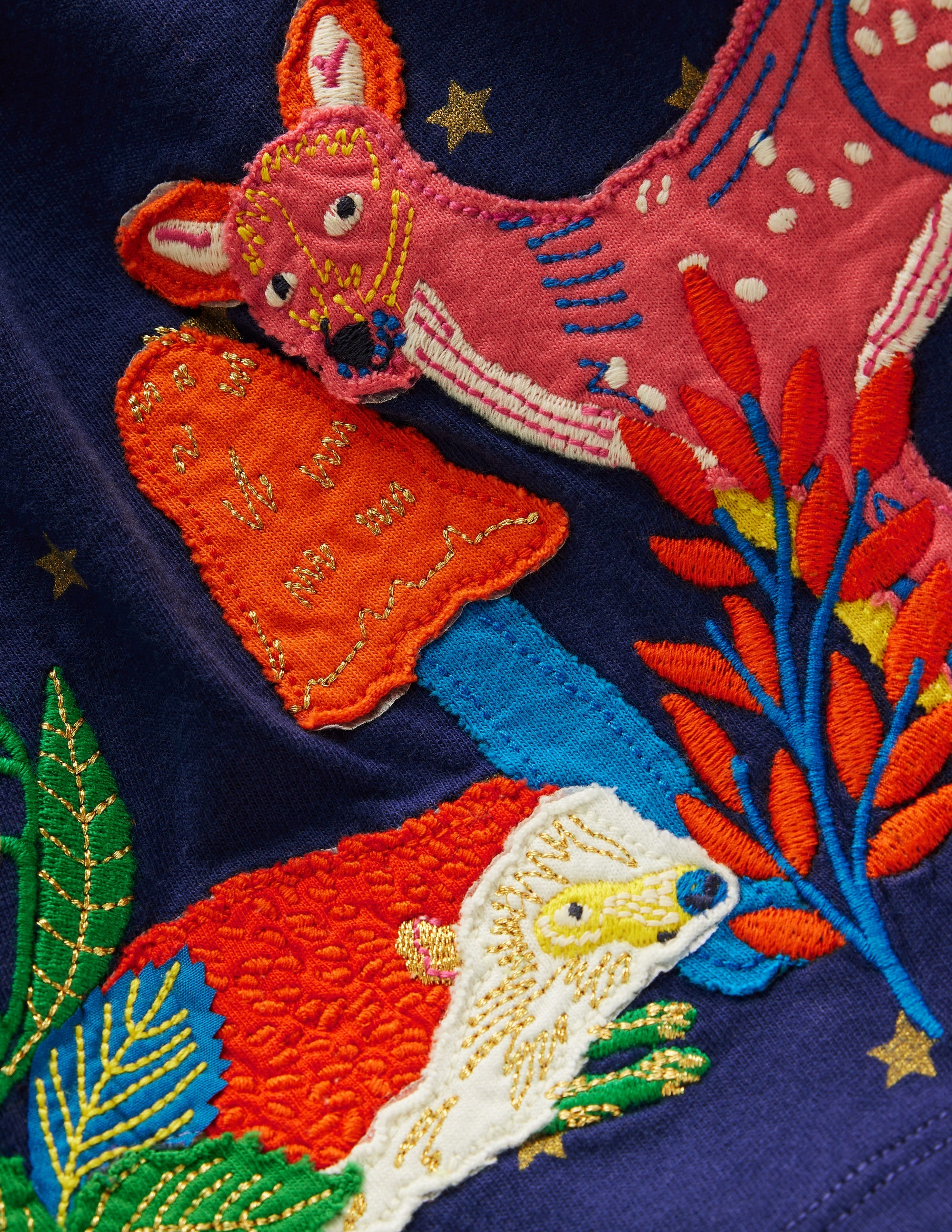 Robe en jersey à appliqué-Animaux bleu marine universitaire - Image 3