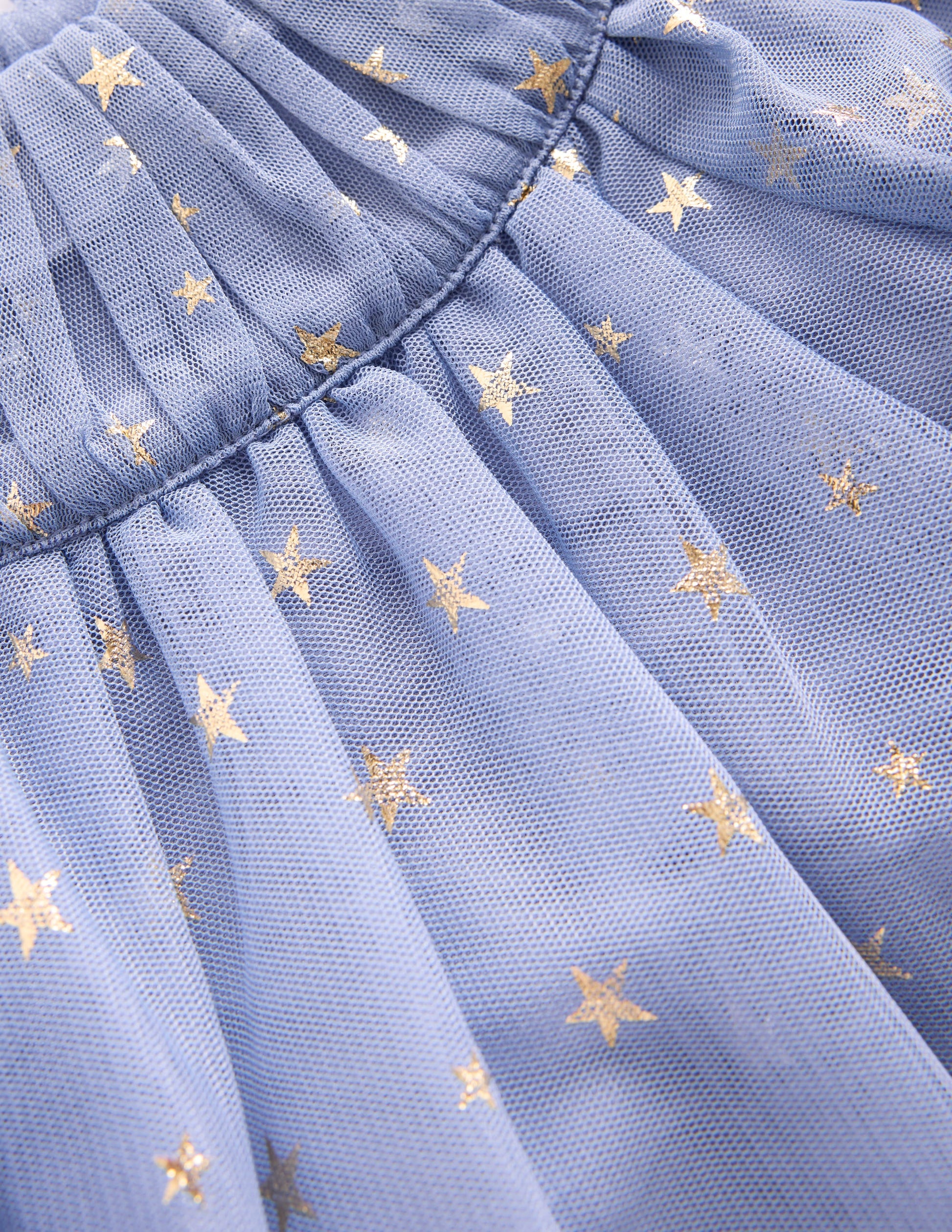 Robe à volants en tulle-Bleu tempête-6