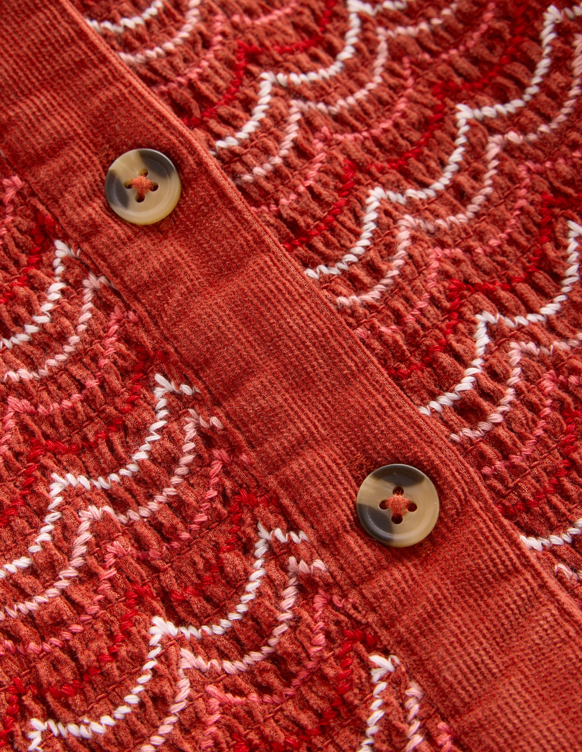 Robe smockée à manches longues Suki en velours côtelé-Cuivre - Image 3