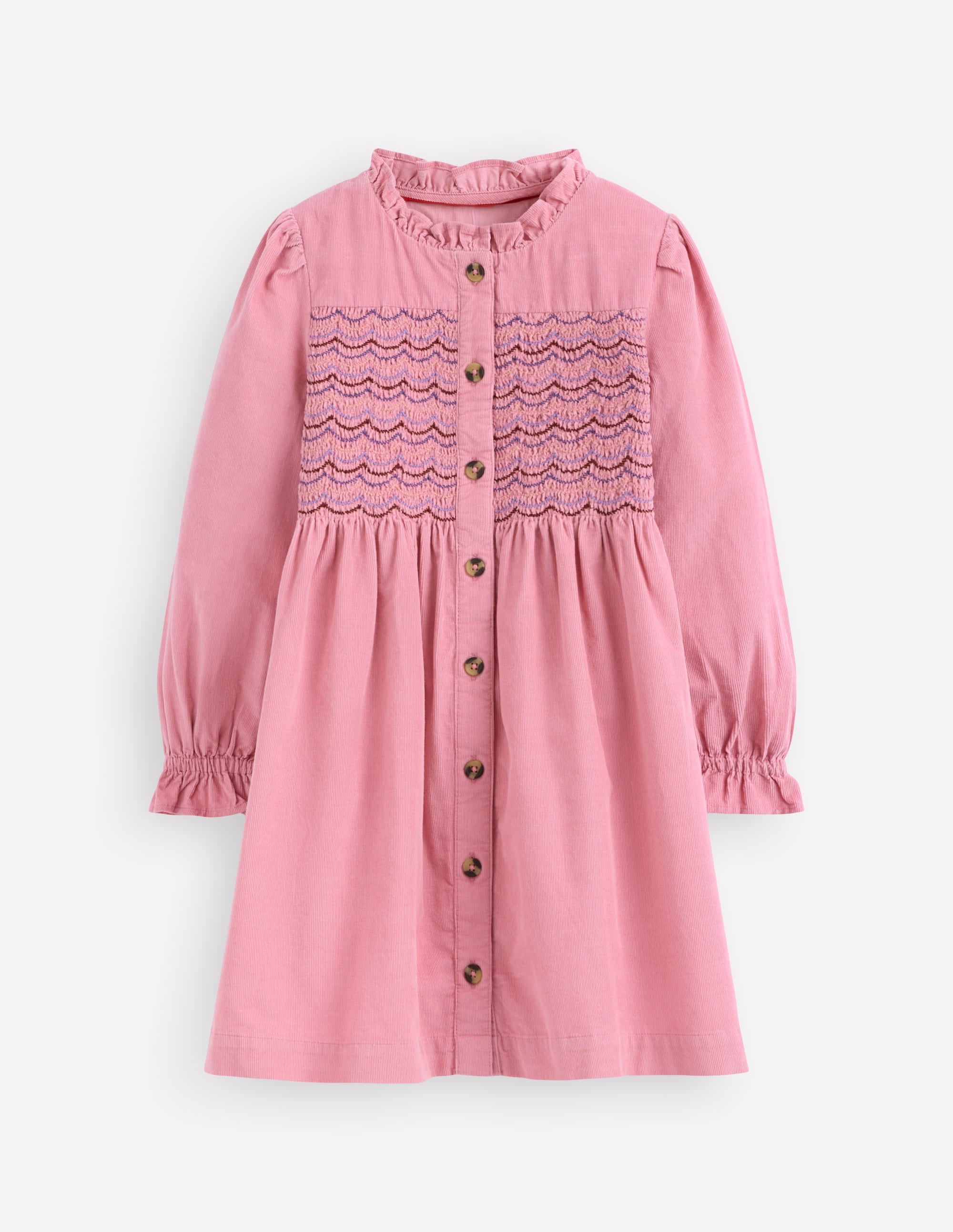 Suki Langärmeliges, gesmoktes Kleid-Kirschblütenrosa - Image 3