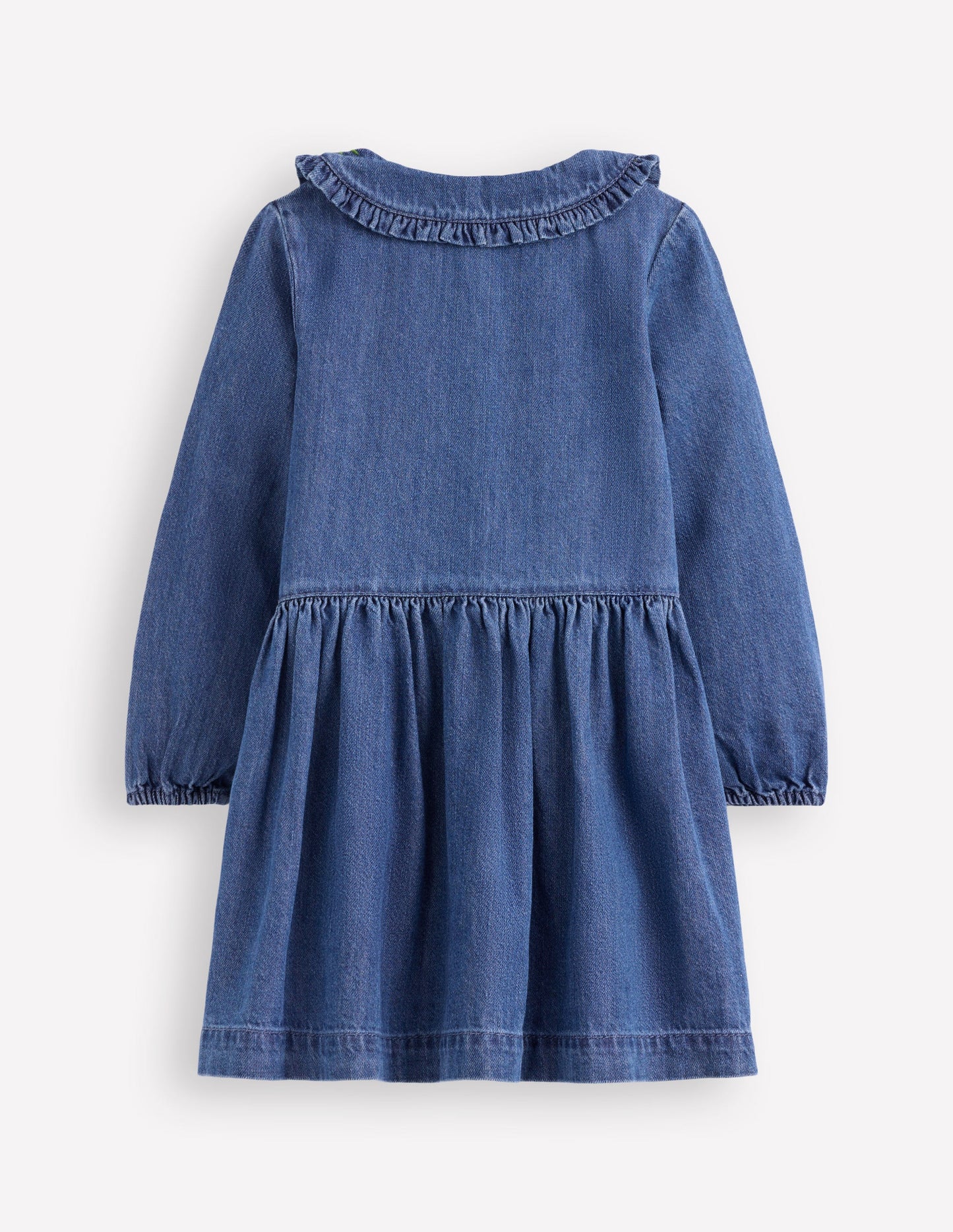 Robe en jean à col brodé-Denim vintage moyen