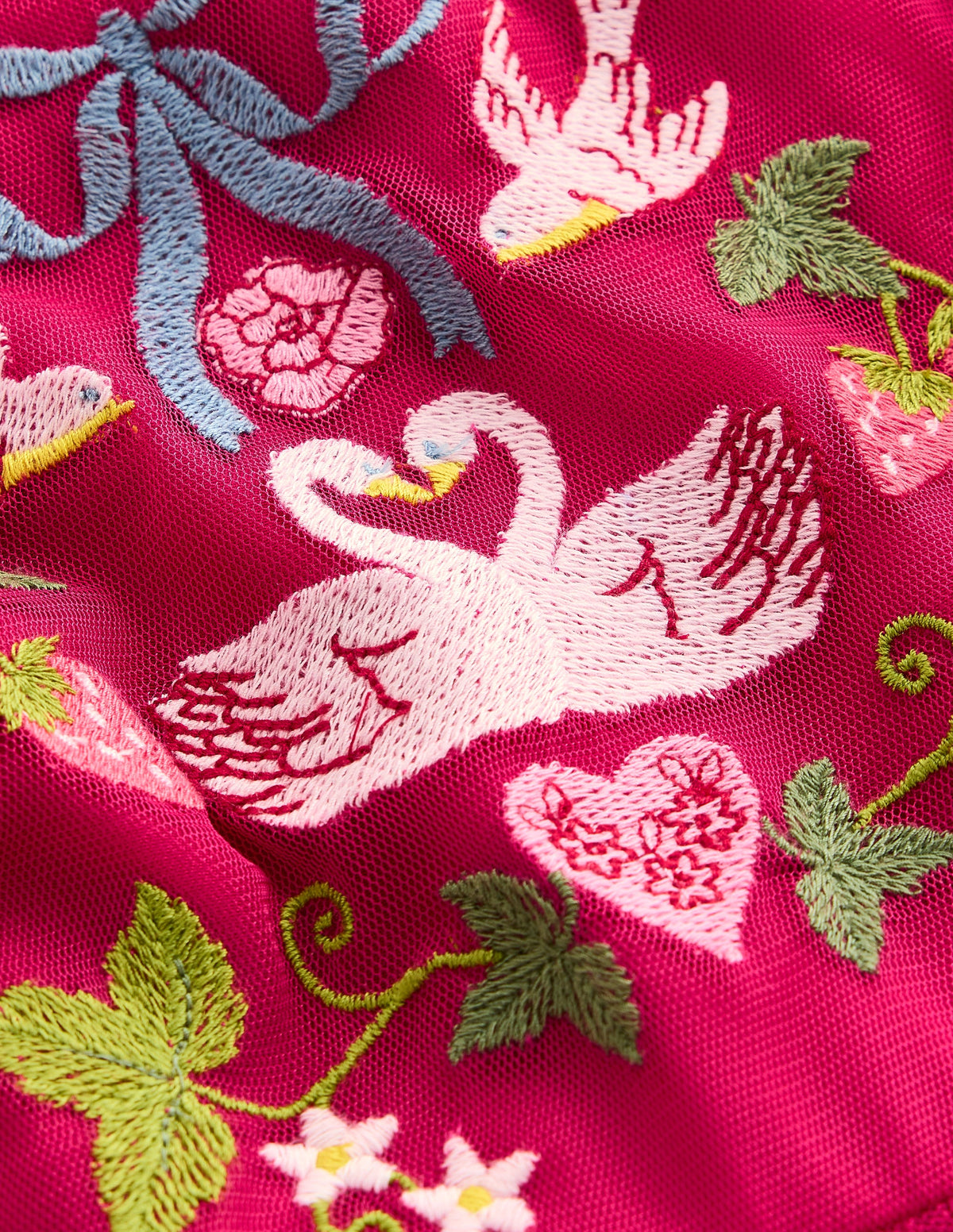 Embroidered Tulle Dress-Cherry Jam Lovebirds - Image 3