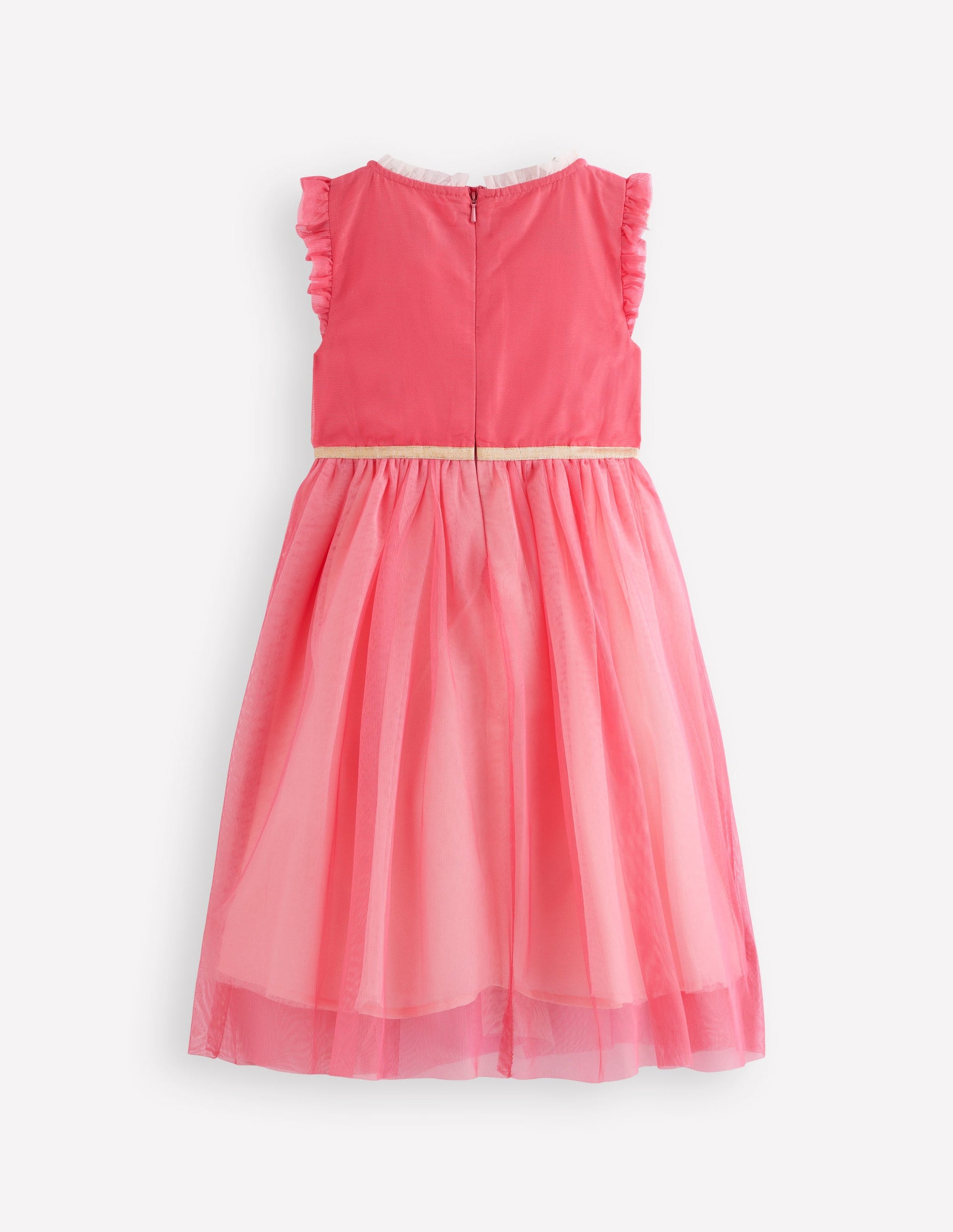 Tüllkleid mit Rüschen-Bahnen-Bunt, Blockfarben-2