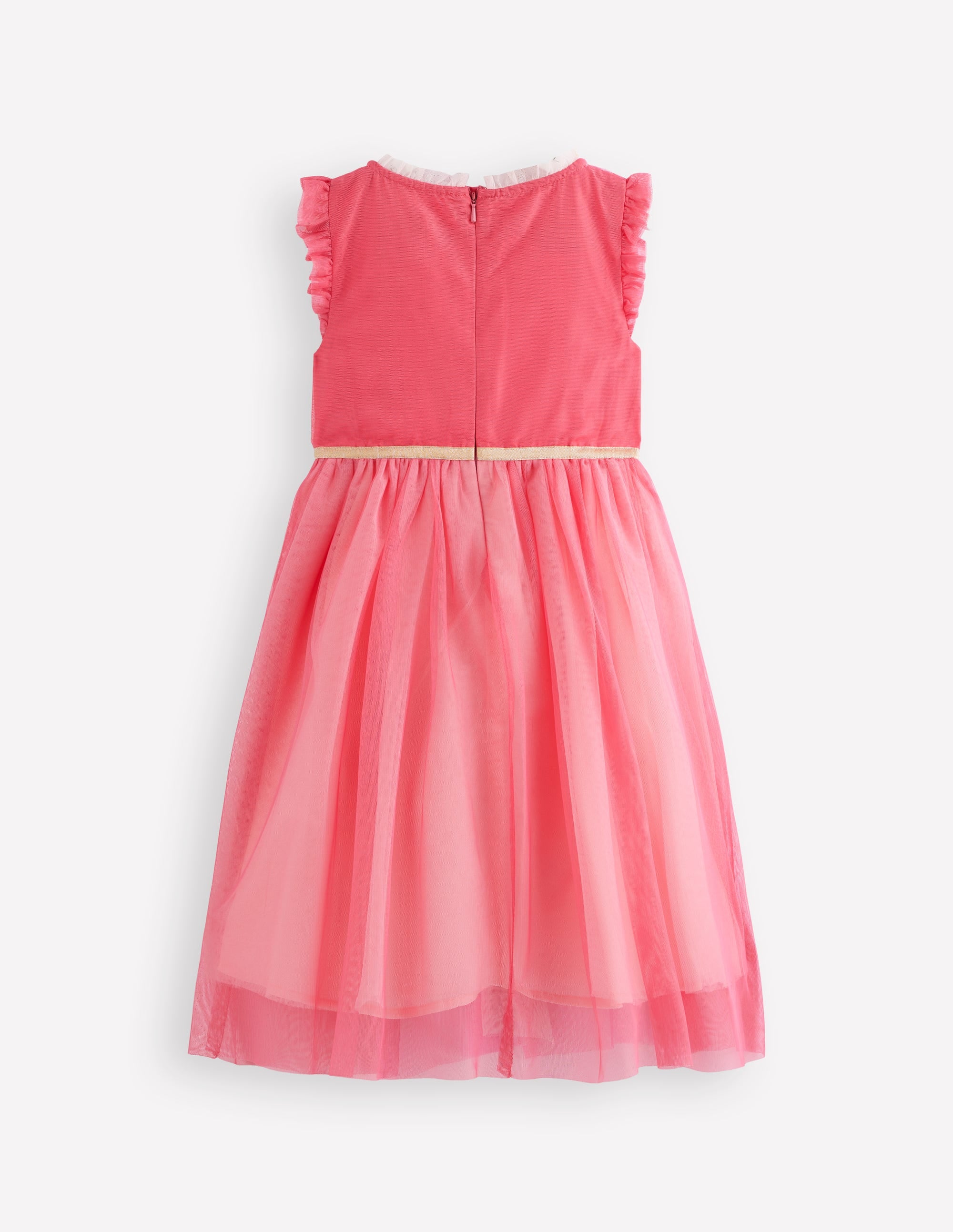 Robe en tulle à volants et empiècements-Colourblock multi - Image 2