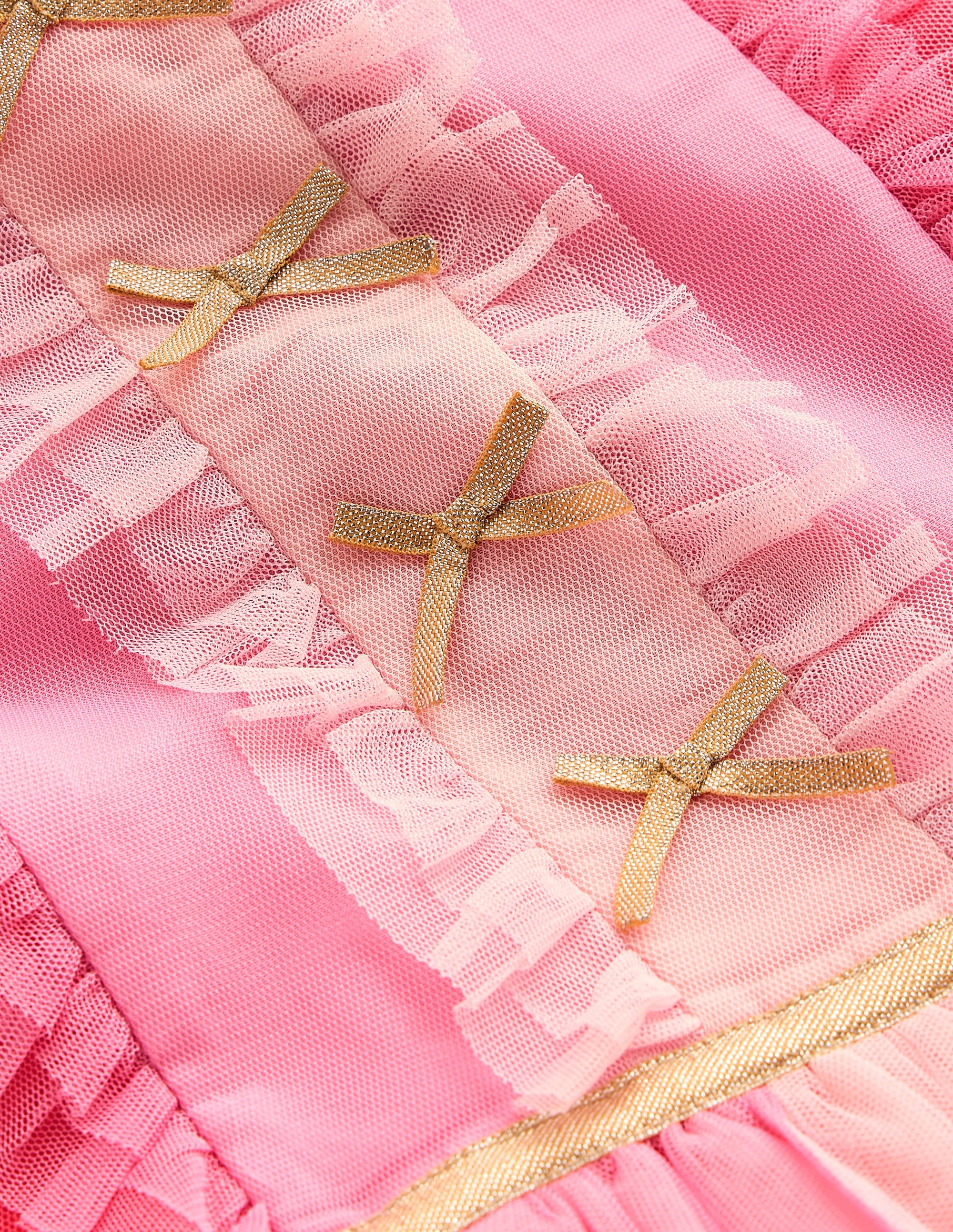 Robe en tulle à volants et empiècements-Colourblock multi - Image 3