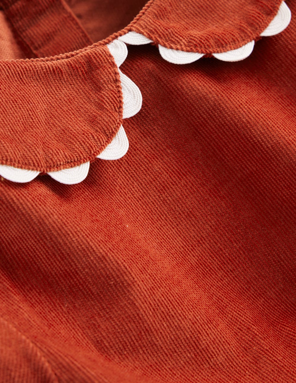 Cordkleid mit Zackenlitze-Kastanienbraun-4