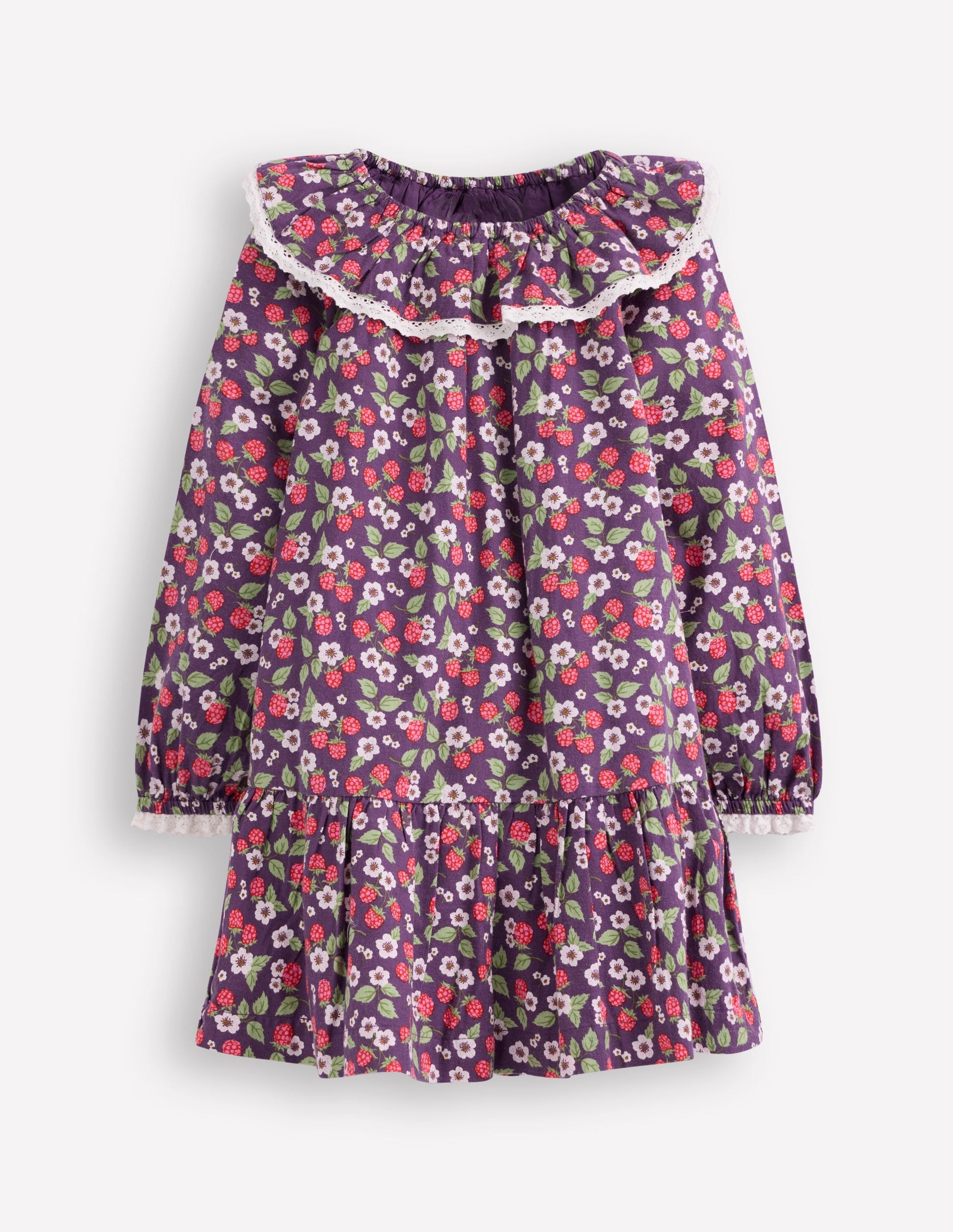 Robe tissée à détails en dentelle-Baie vintage violet-1