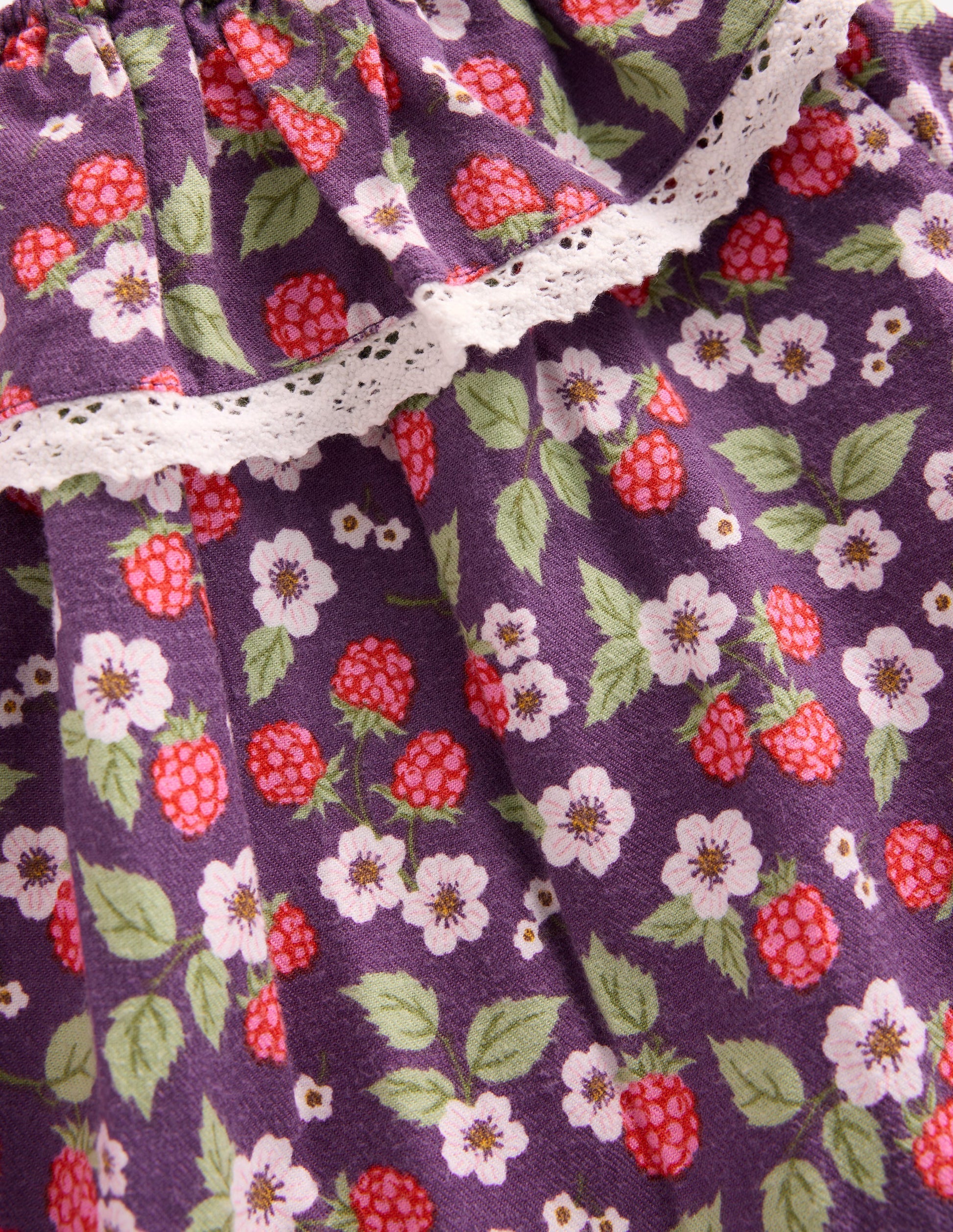 Robe tissée à détails en dentelle-Baie vintage violet-3