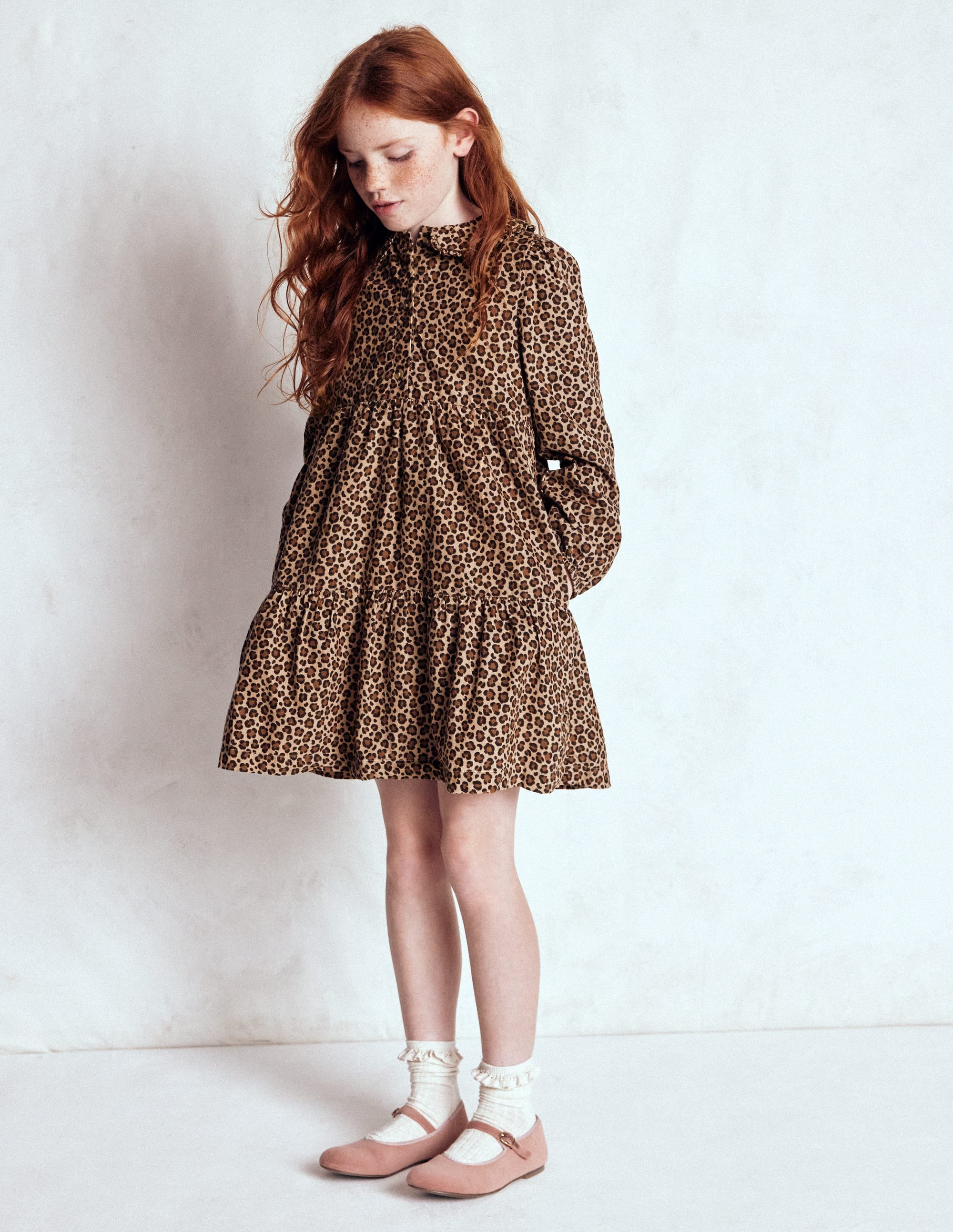 Minna Gewebtes Kleid mit Kragen-Mohair, Leopardenmuster - Image 1