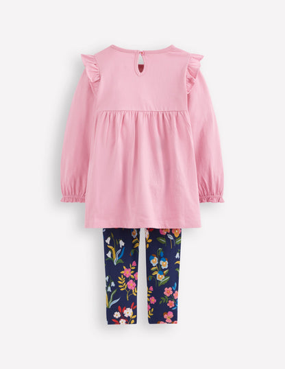 Ensemble avec tunique brodée-Rose formica-2