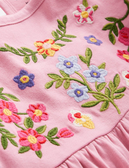 Ensemble avec tunique brodée-Rose formica-3