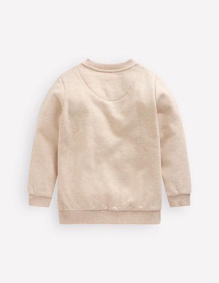 Sweat à appliqué-Citrouille avoine chiné
