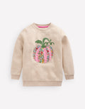 Applique Sweatshirt-Oatmeal Marl Pumpkin