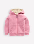 Wendbarer Teddy-Kapuzenpullover-Vintage-Mauve/Eisvogelblau