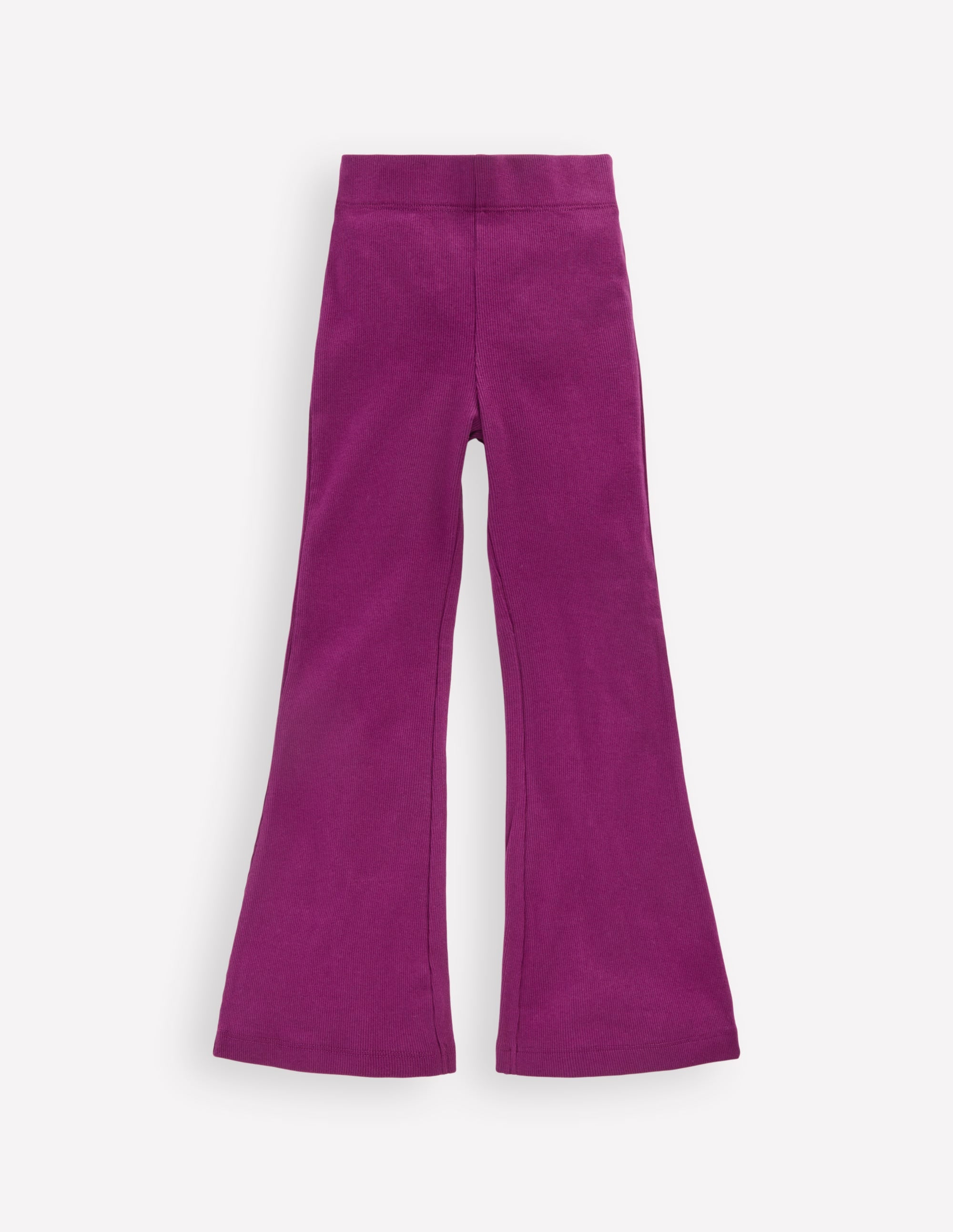 Gerippte Leggings mit Schlag-Brombeere - Image 1