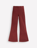 Ribbed Flare Leggings-Chestnut