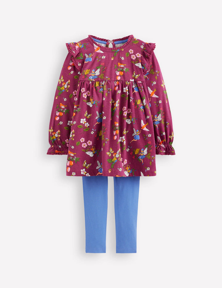 Printed Tunic Set-Burgundy Fairy