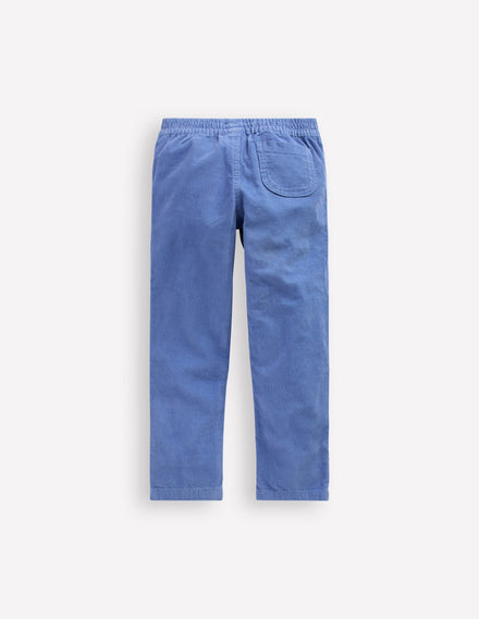 Pantalon à enfiler en velours côtelé-Bleu marée