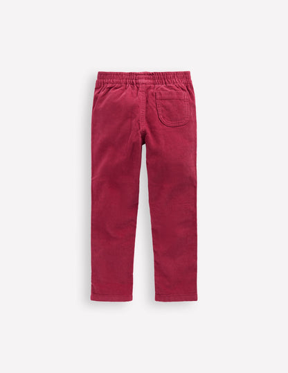 Pantalon à enfiler en velours côtelé-Bourgeon rouge-2