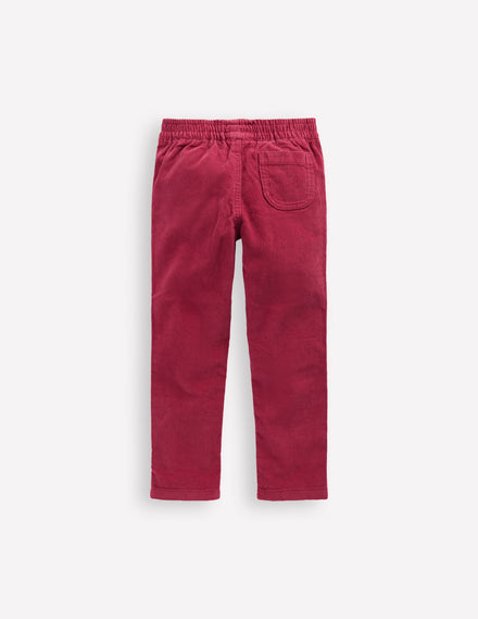 Pantalon à enfiler en velours côtelé-Bourgeon rouge